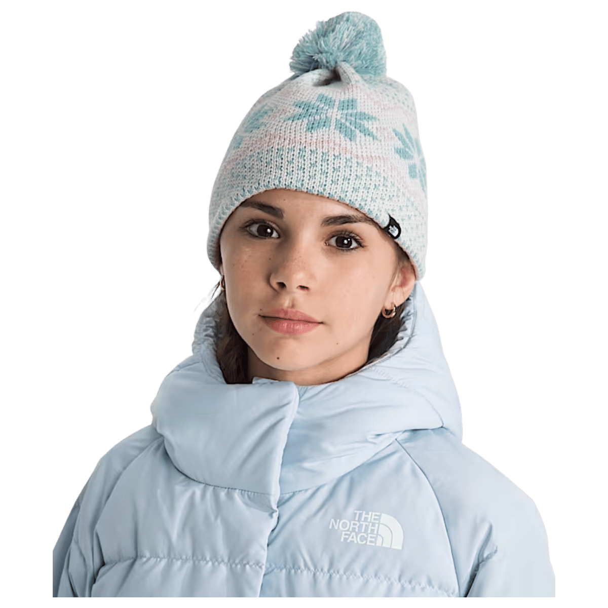 NORTHFACE KIDS CABIN SKI TUKE CLASSIC FIT - WHT DUNE JACQUARD - FRONT VIEW WW