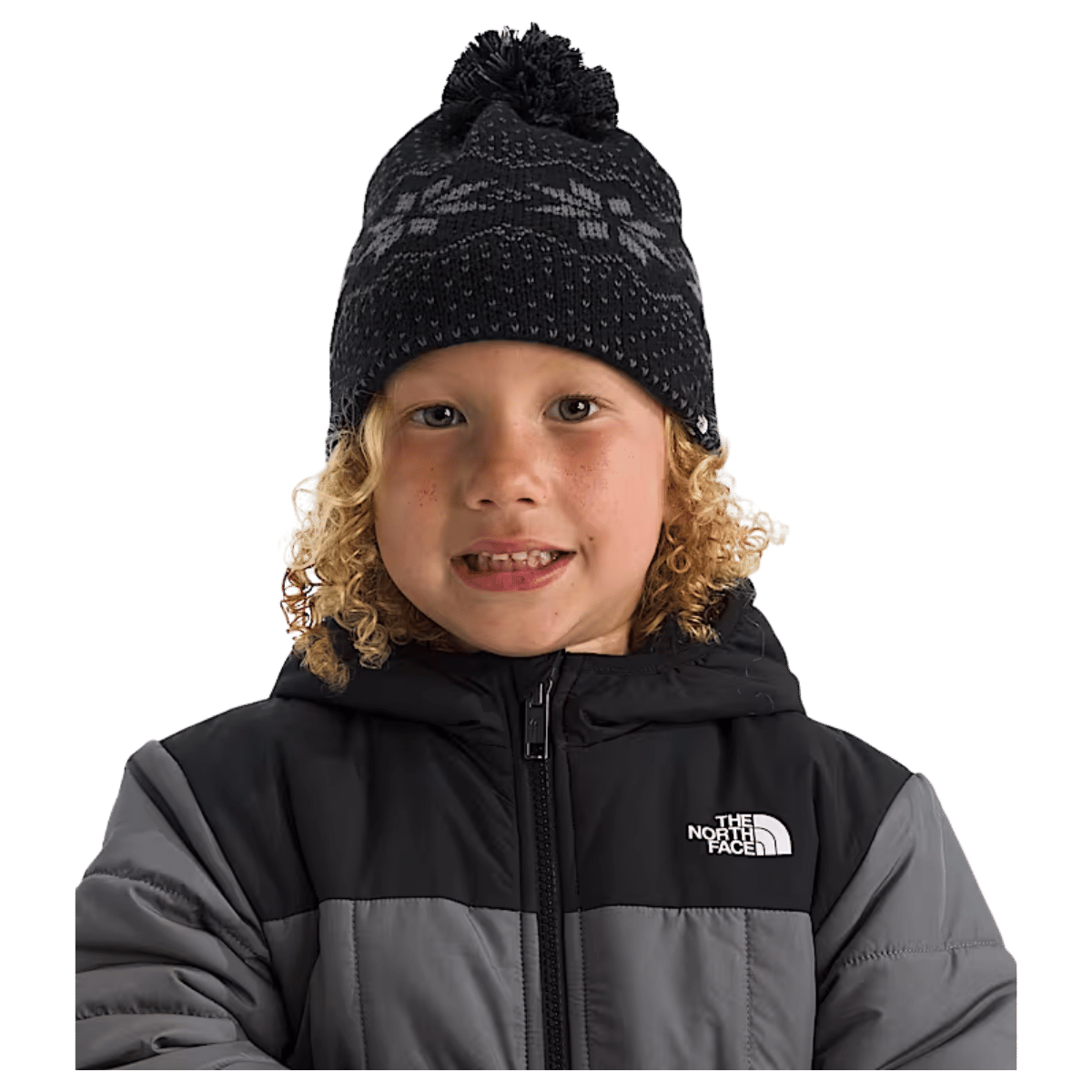 NORTHFACE KIDS CABIN SKI TUKE CLASSIC FIT - TNF BLK JACQUARD - FRONT VIEW WW