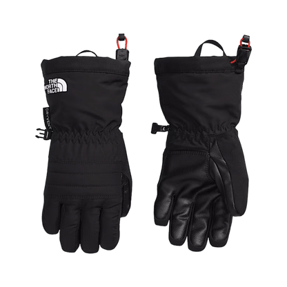 NORTHFACE KIDS MONTANA SKI GLOVE - TNF BLACK FRONT AND BACK VIEW