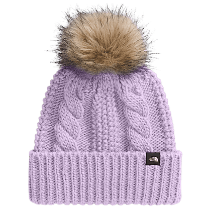 NORTHFACE KIDS OH MEGA OVERSIZED FUR POM BEANIE - LITE LILAC - FRONT VIEW