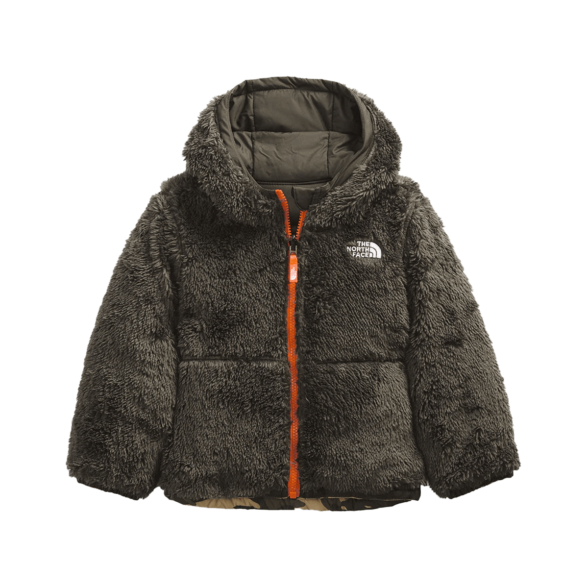 NORTH FACE KIDS REVERSIBLE MOUNT CHIMBO ZIP JACKET REVERSED AS BROWN FLEECE
