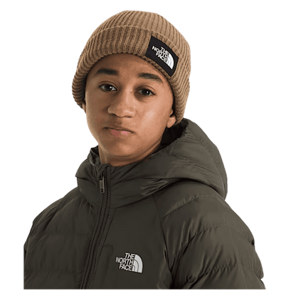 NORTHFACE KIDS SALTY LINED FLASHYDRY BEANIE - UTILITY BROWN - FRONT VIEW WW