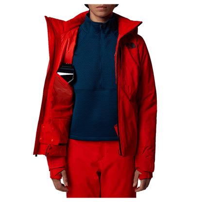 NORTHFACE WOMEN HEATSEEKER LENADO JACKET - FIERY RED - FRONT INSIDE VIEW WW