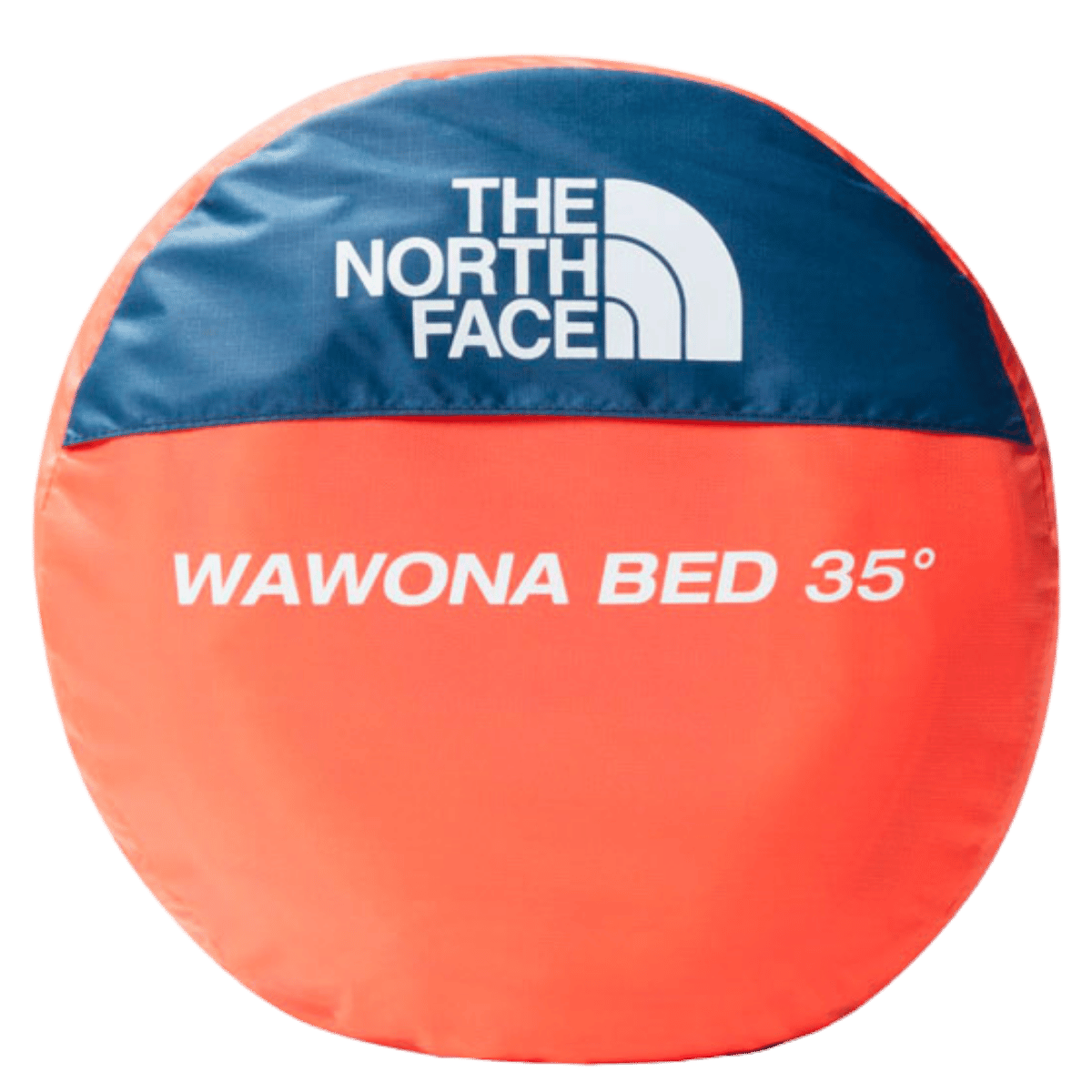 NORTHFACE LONG WAWONA BED 35 CAMPING SLEEPING BAG - RETRO ORANGE - UNDER VIEW