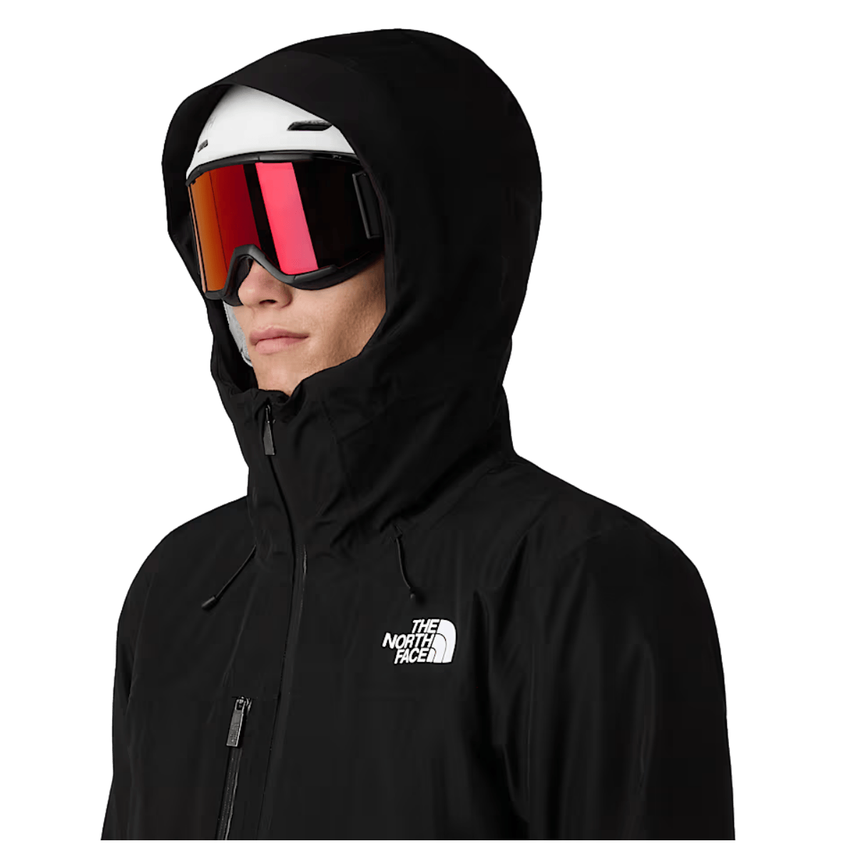 NORTHFACE MEN'S DESCENDIT JACKET DRYVENT 2L - TNF BLACK - HOODIE ANGLE