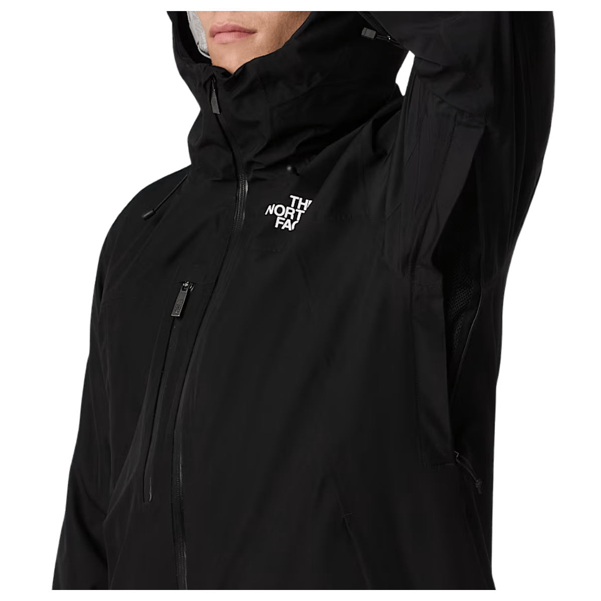 NORTHFACE MEN'S DESCENDIT JACKET DRYVENT 2L - TNF BLACK - FULL ZIP ANGLE