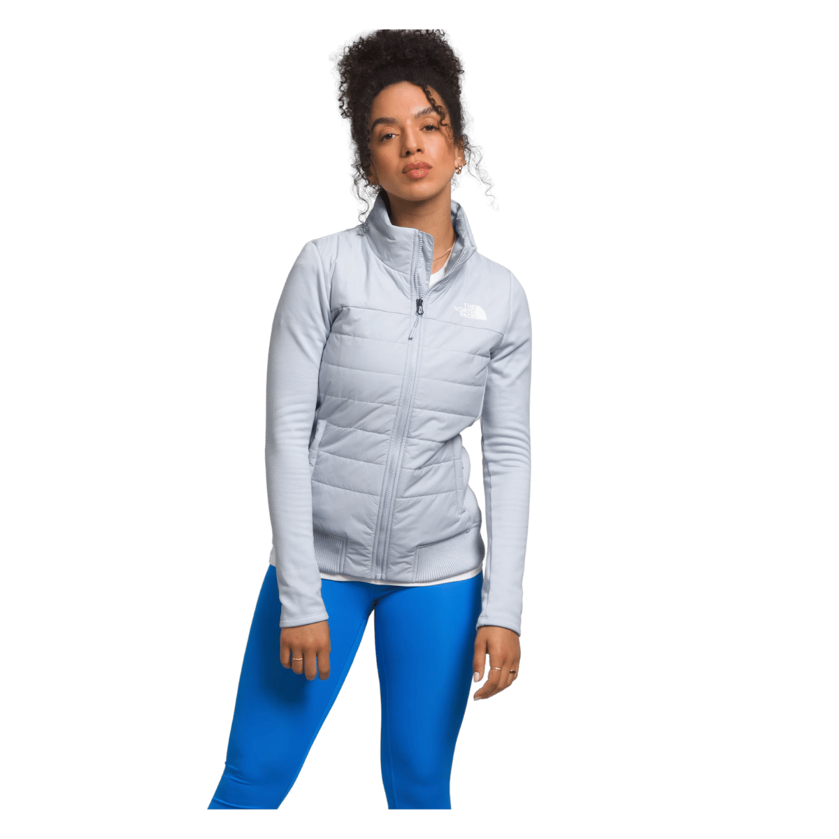NORTHFACE WOMEN MASHUP INSULATED HEATSEEKER JACKET - DUSTY PERIWINKL - FRONT VIEW WW