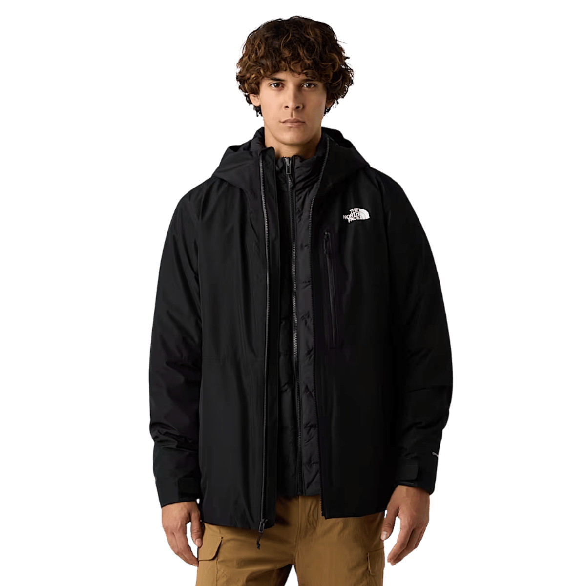NORTHFACE NORTH TABLE DOWN TRICLIMATE JACKET - NTG/TNF BLACK-NPF WW FRONT OPEN