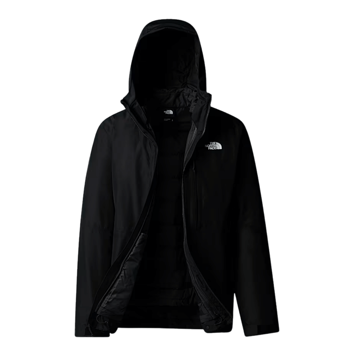 NORTHFACE NORTH TABLE DOWN TRICLIMATE JACKET - NTG/TNF BLACK-NPF FRONT OPEN