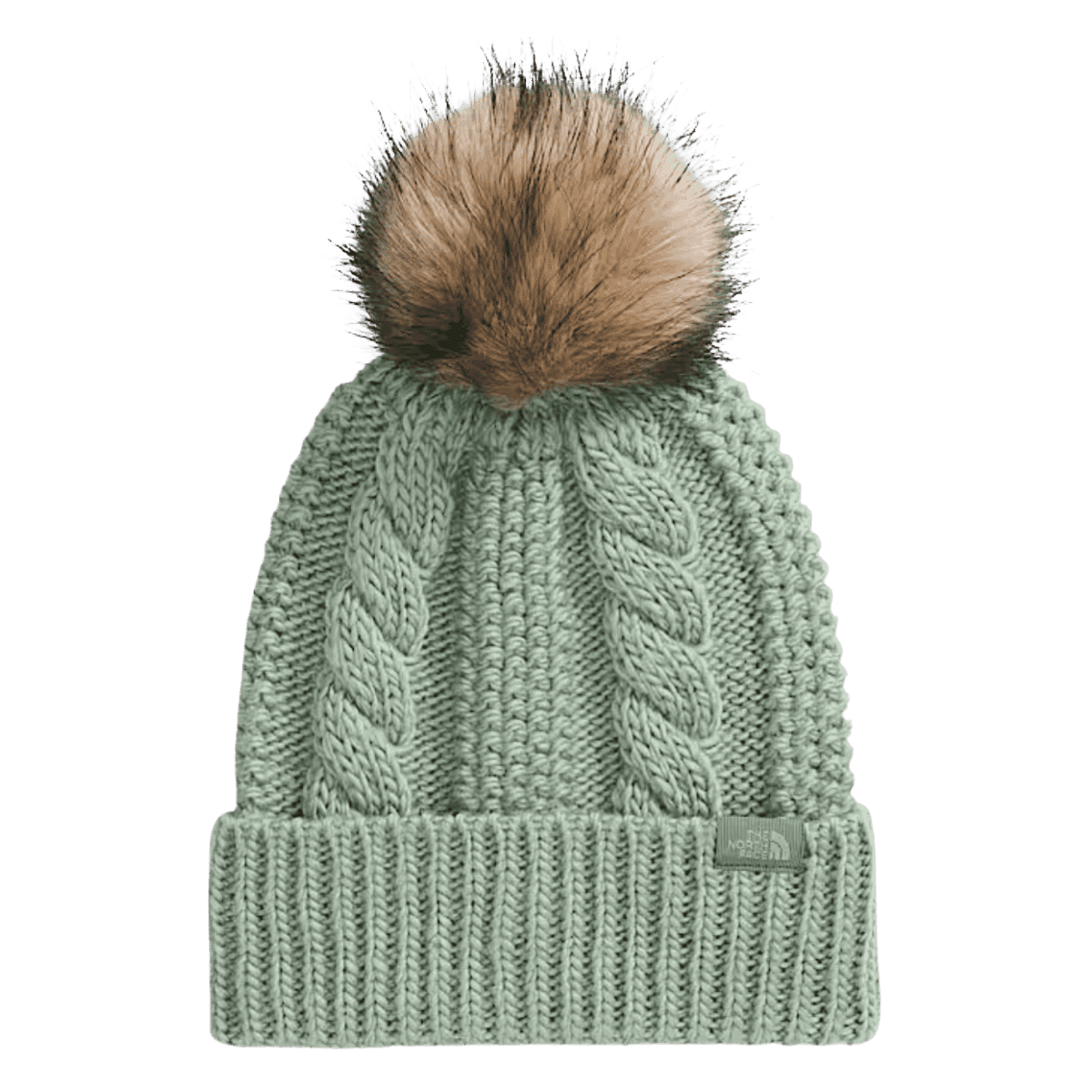 NORTHFACE WOMEN'S OVERSIZED OH MEGA FUR POM BEANIE - SLATE MOSS - MAIN IMAGE