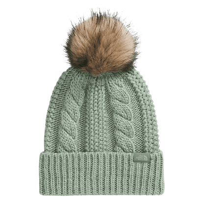 NORTHFACE WOMEN'S OVERSIZED OH MEGA FUR POM BEANIE - SLATE MOSS - MAIN IMAGE