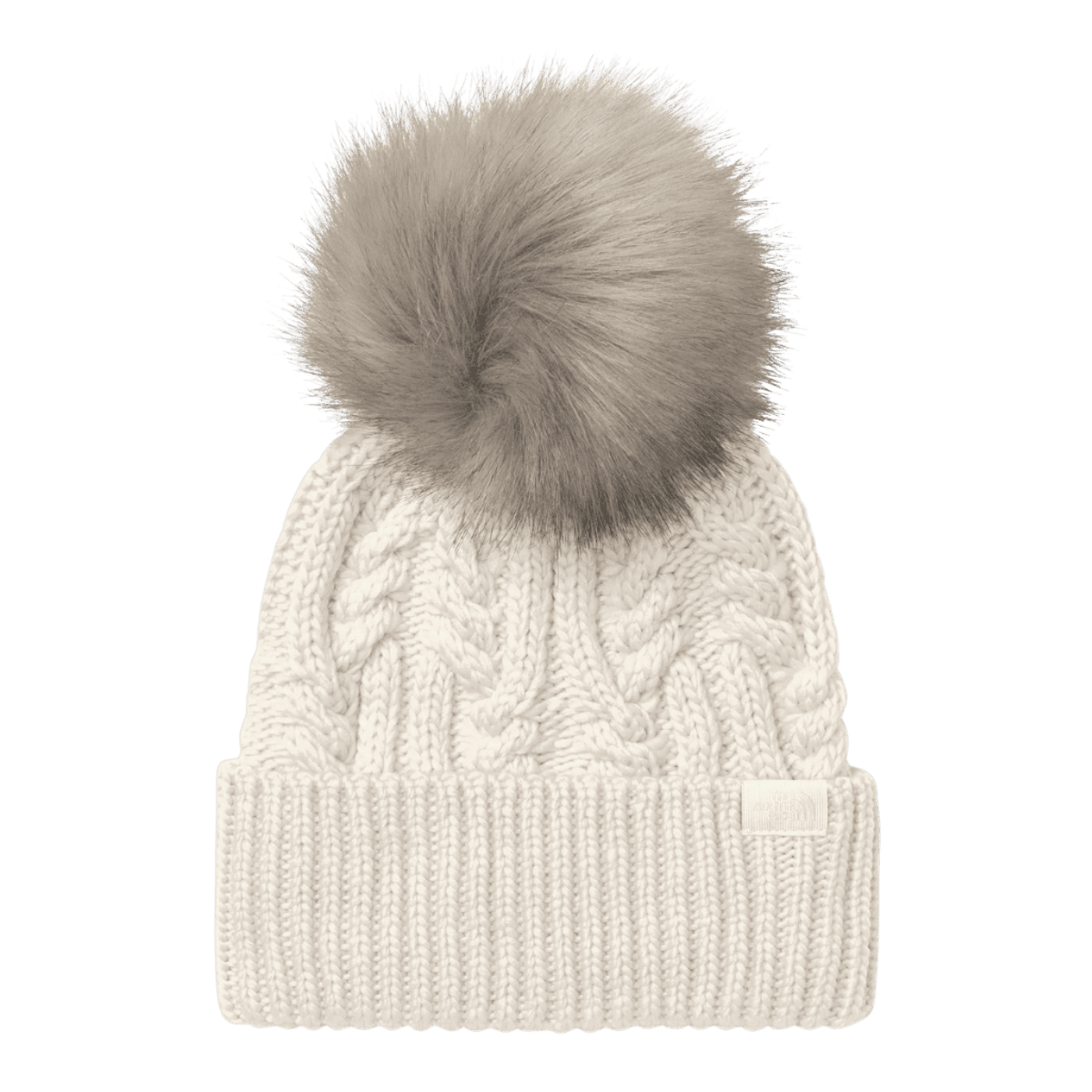 NORTHFACE WOMEN'S OH MEGA FUR POM LINED BEANIE - GARDENIA WHITE