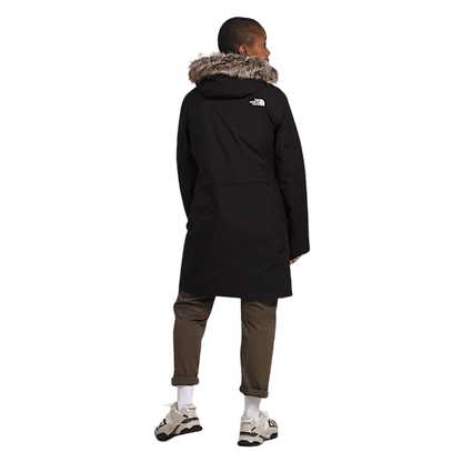 NORTHFACE WOMEN ARCTIC PARKA EVERYDAY JACKET - TNF BLK - BACK FULL VIEW WW