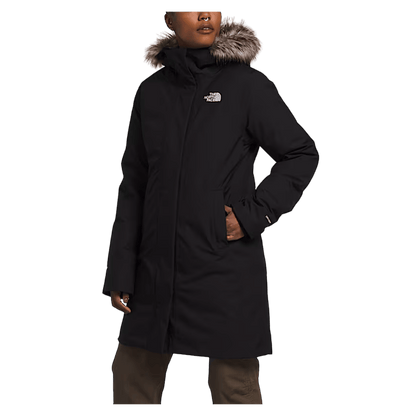 NORTHFACE WOMEN ARCTIC PARKA EVERYDAY JACKET - TNF BLK - FRONT VIEW WW
