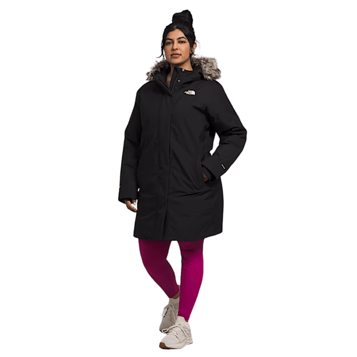 NORTHFACE WOMEN'S PLUS ARCTIC PARKA EVERYDAY JACKET - TNF BLACK - FULL VIEW WW