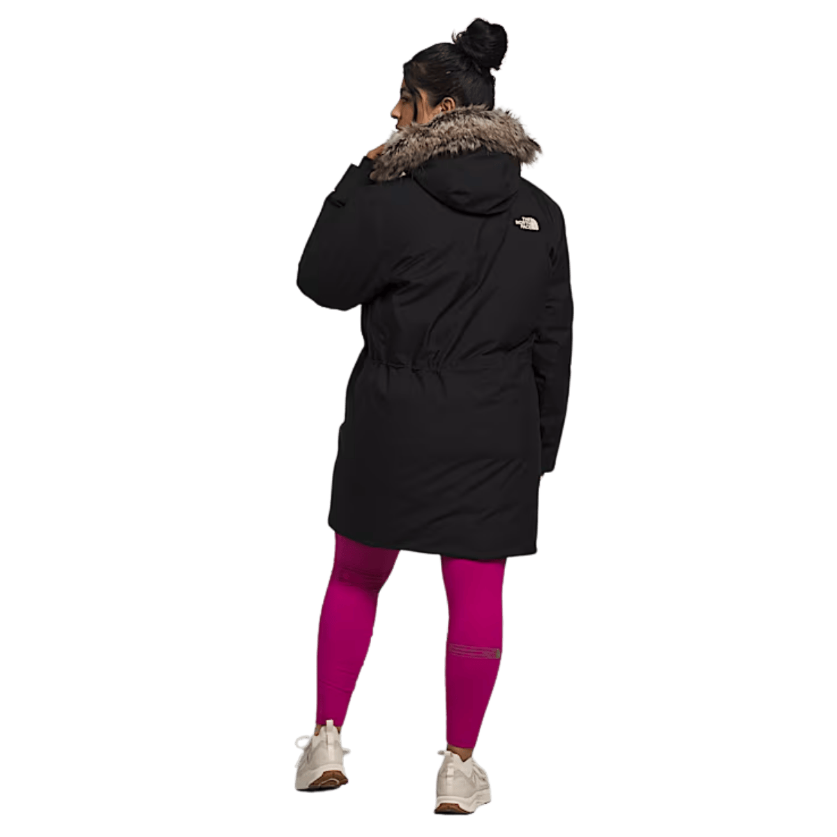NORTHFACE WOMEN'S PLUS ARCTIC PARKA EVERYDAY JACKET - TNF BLACK - BACK FULL VIEW WW