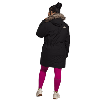 NORTHFACE WOMEN'S PLUS ARCTIC PARKA EVERYDAY JACKET - TNF BLACK - BACK FULL VIEW WW