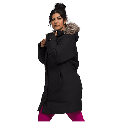 NORTHFACE WOMEN'S PLUS ARCTIC PARKA EVERYDAY JACKET - TNF BLACK - SIDE VIEW WW