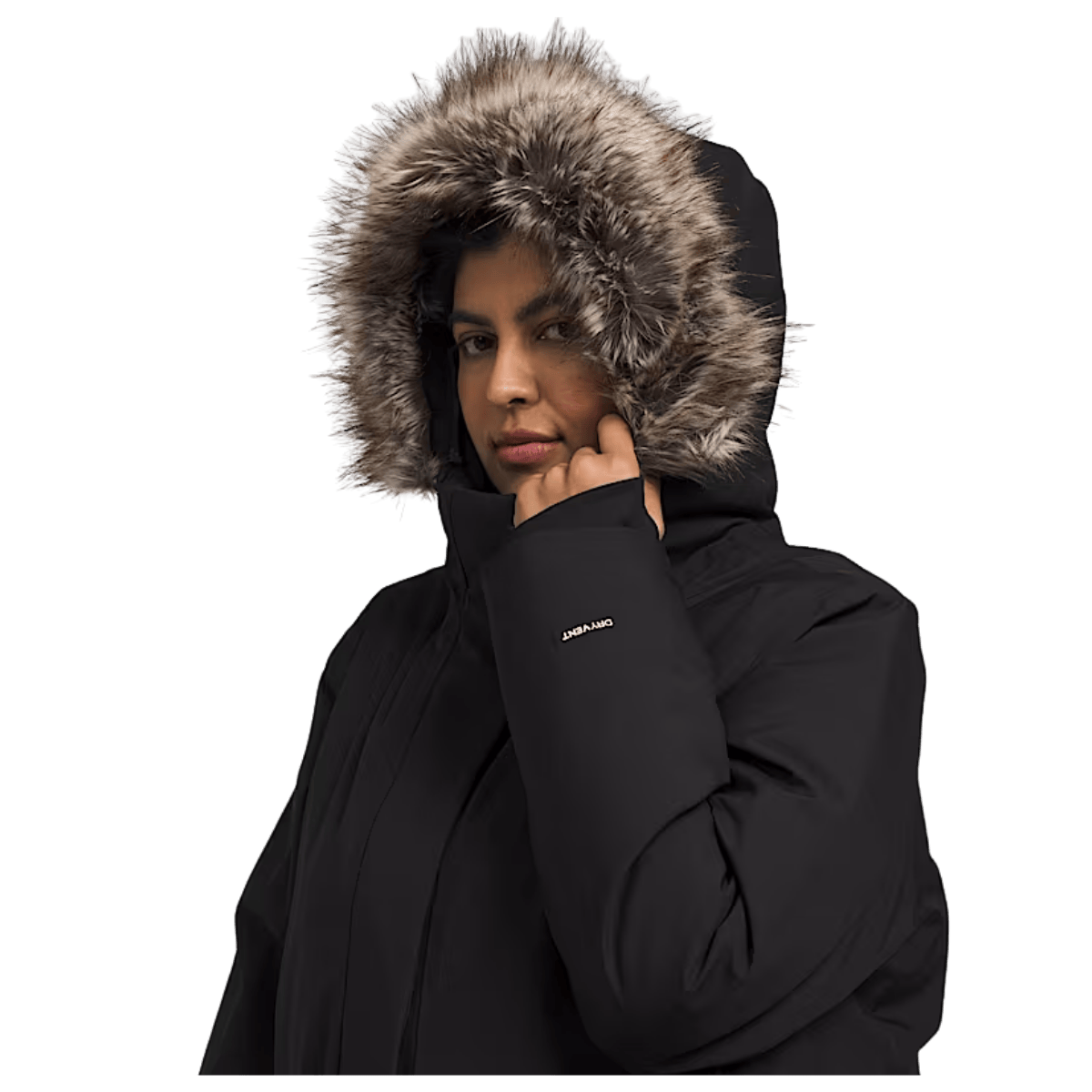 NORTHFACE WOMEN'S PLUS ARCTIC PARKA EVERYDAY JACKET - TNF BLACK - FULL WORN 