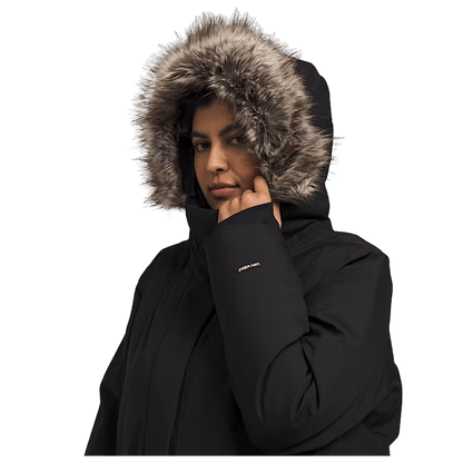 NORTHFACE WOMEN'S PLUS ARCTIC PARKA EVERYDAY JACKET - TNF BLACK - FULL WORN 