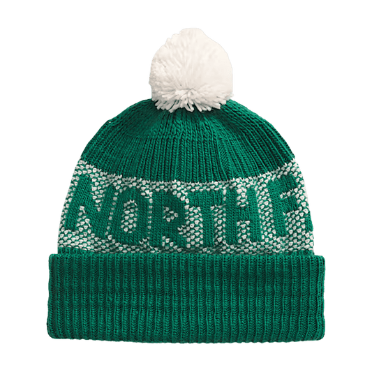 NORTHFACE RETRO CABIN BEANIE - EVERGREEN FRONT