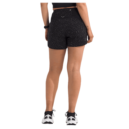 NORTHFACE WOMEN'S SUNRISER EXERCISE SHORT 4" W/ FLASHDRY TECHNOLOGY - TNF BLK - BACK VIEW WW
