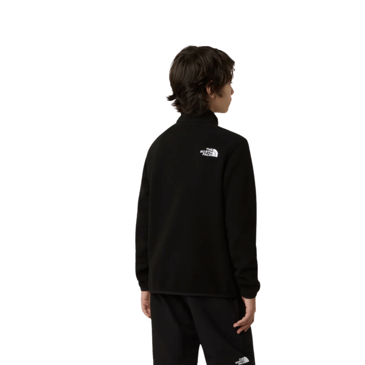 NORTHFACE TEEN GLACIER 1/4 ZIP PULLOVER - TNF BLACK WW BACK