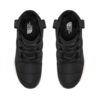 NORTHFACE WOMEN'S THERMOBALL LACE UP LUXE WATERPROOF BOOTS - TNF BLK/ASP GRY - TOP VIEW PAIR