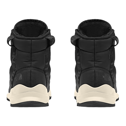 NORTHFACE WOMEN'S THERMOBALL LACE UP LUXE WATERPROOF BOOTS - TNF BLK/ASP GRY - BACK VIEW PAIR
