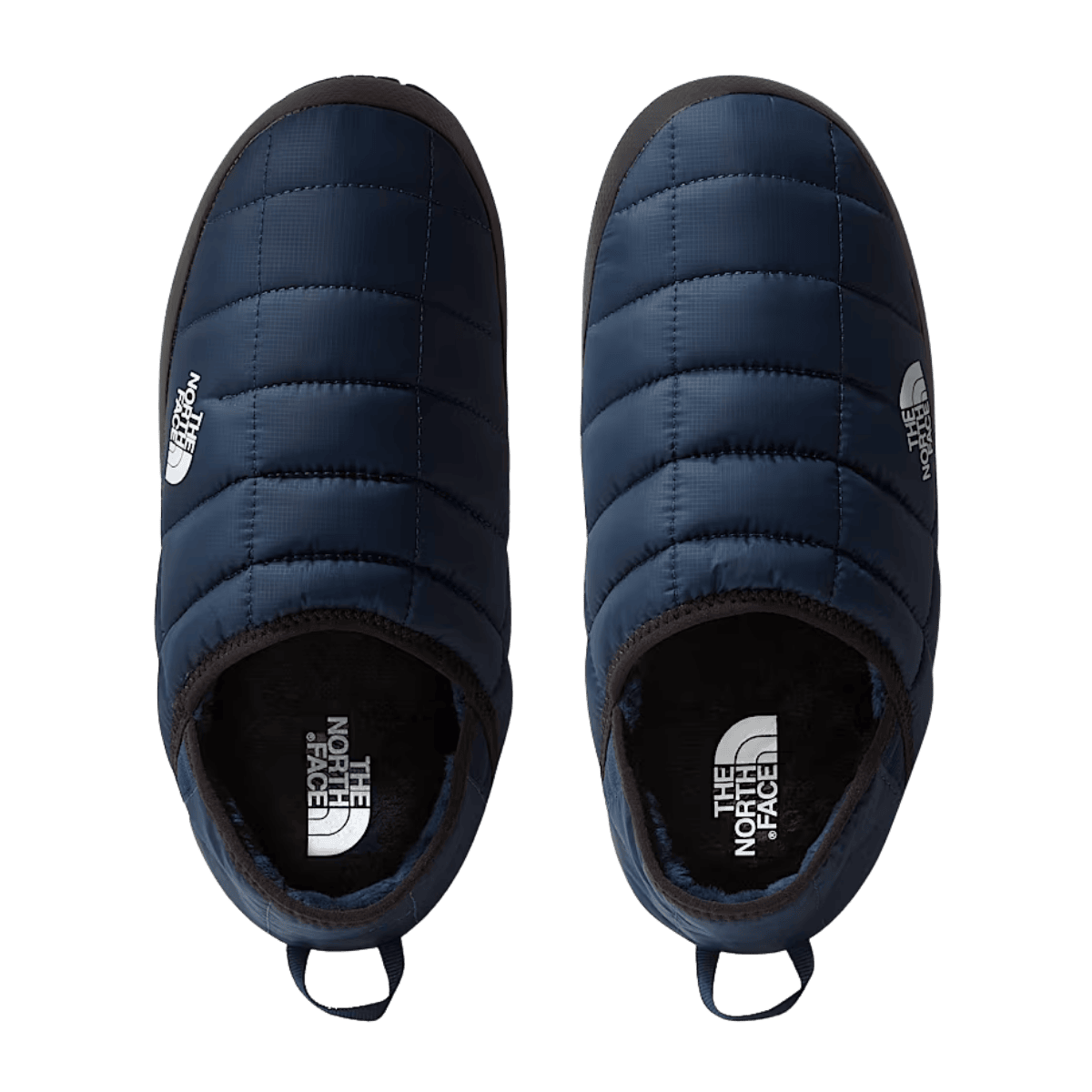 NORTHFACE MEN'S THERMOBALL V TRACTION MULES - NAVY/TNF WHITE - TOP VIEW PAIR