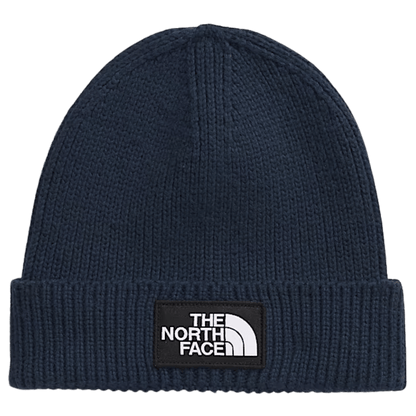 NORTHFACE TNF LOGO BOX CUFFED BEANIE - SUMMIT NAVY - FRONT VIEW 