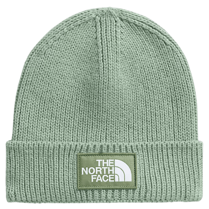 NORTHFACE TNF LOGO BOX CUFFED BEANIE - SLATE MOSS - FRONT VIEW 