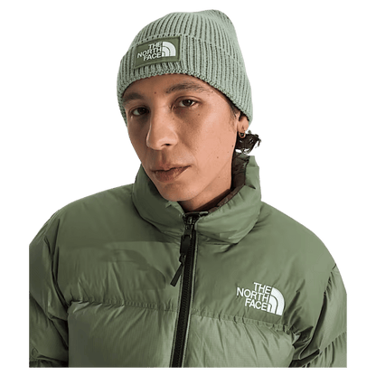 NORTHFACE TNF LOGO BOX CUFFED BEANIE - SLATE MOSS - FRONT VIEW WW