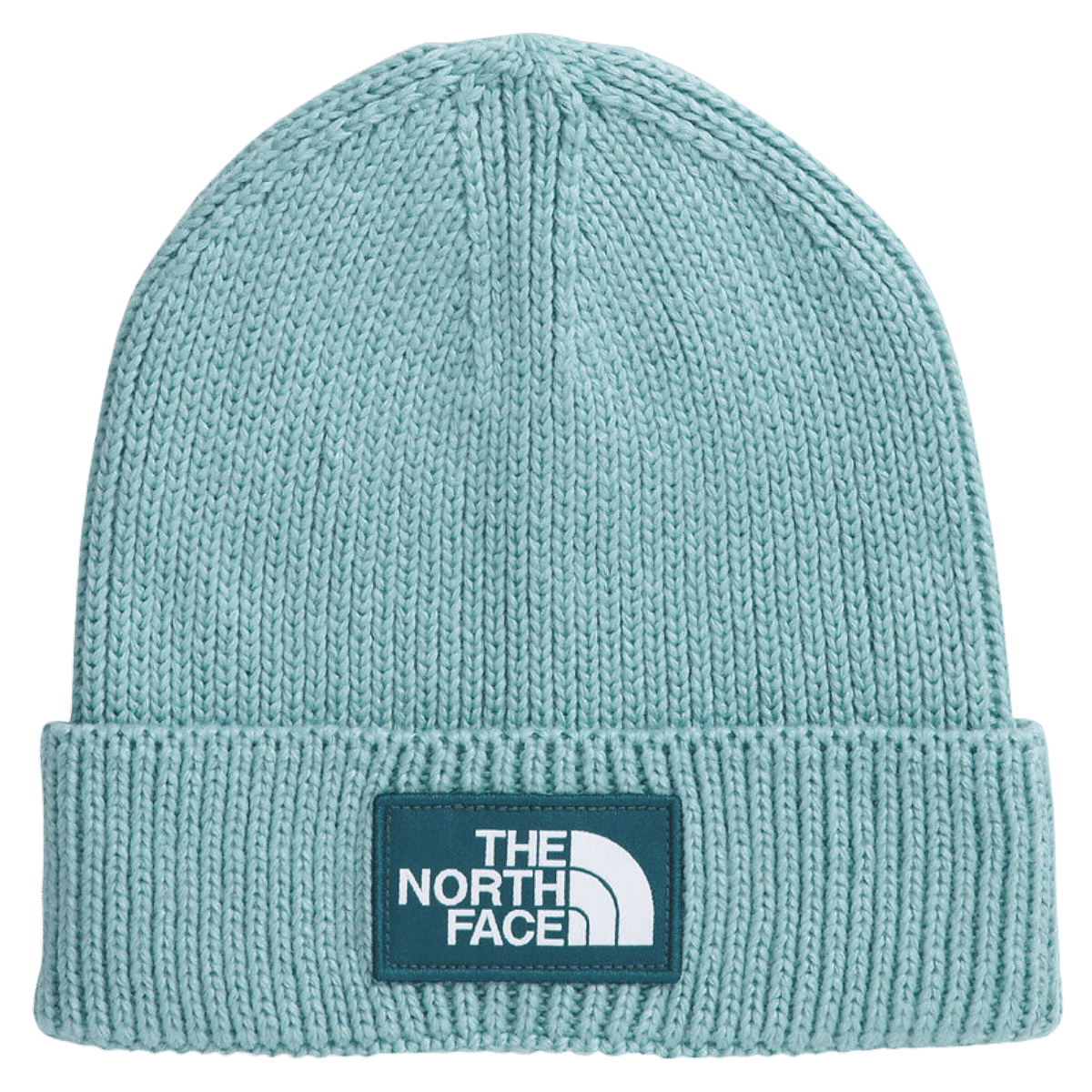 NORTHFACE TNF LOGO BOX CUFFED BEANIE - SPACE - FRONT VIEW 
