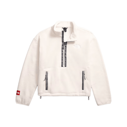 NORTHFACE WOMEN'S TNF FLEESKI 1/4 ZIP PULLOVER - WHITE DUNE FRONT