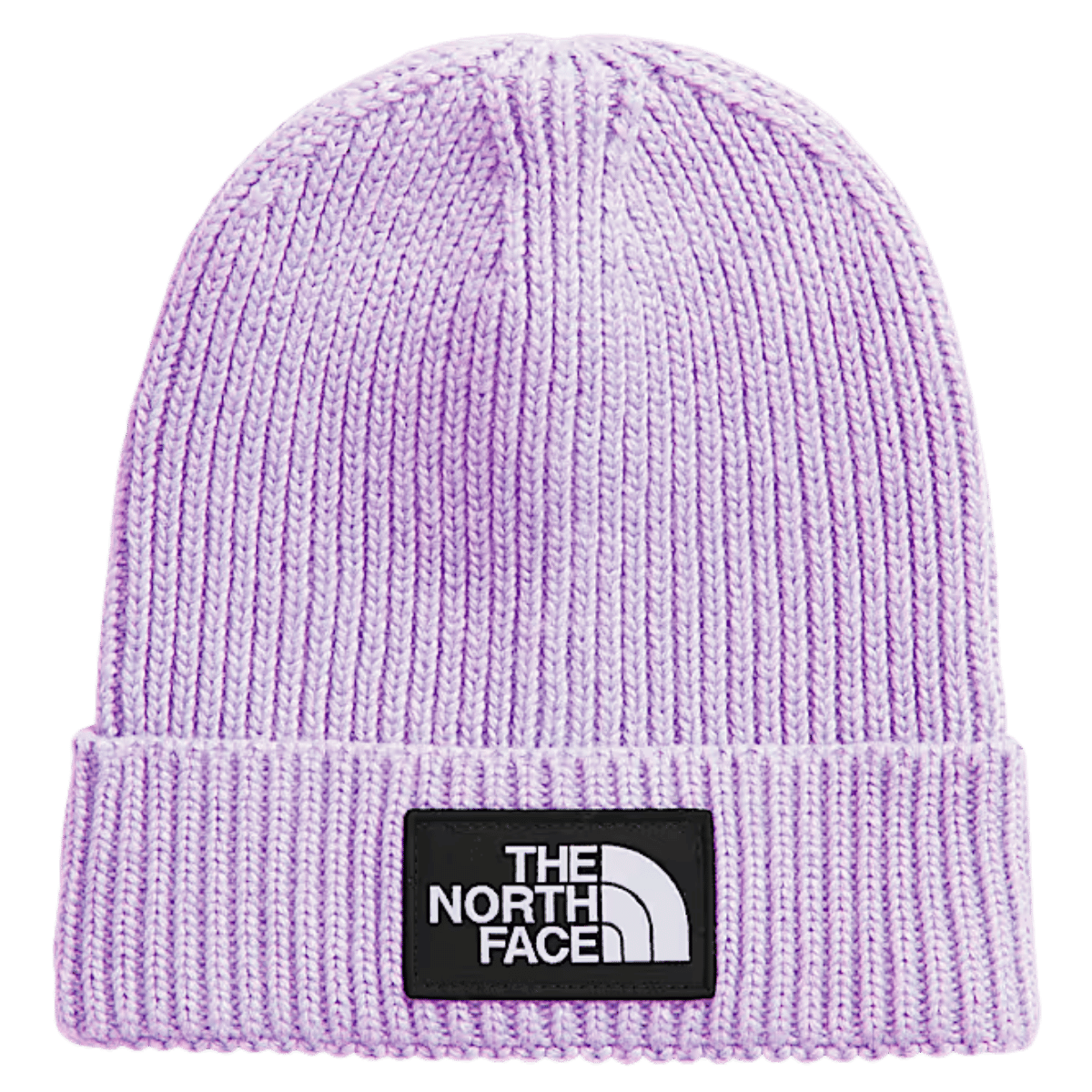 NORTHFACE KIDS TNF LOGO BOX CUFFED BEANIE - LITE LILAC - FRONT VIEW