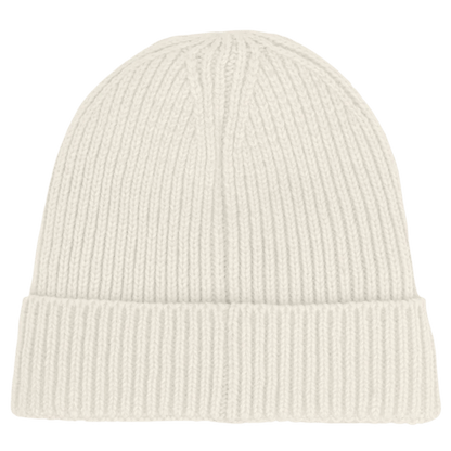 NORTHFACE KIDS TNF LOGO BOX CUFFED BEANIE - WHITE DUNE - BACK VIEW