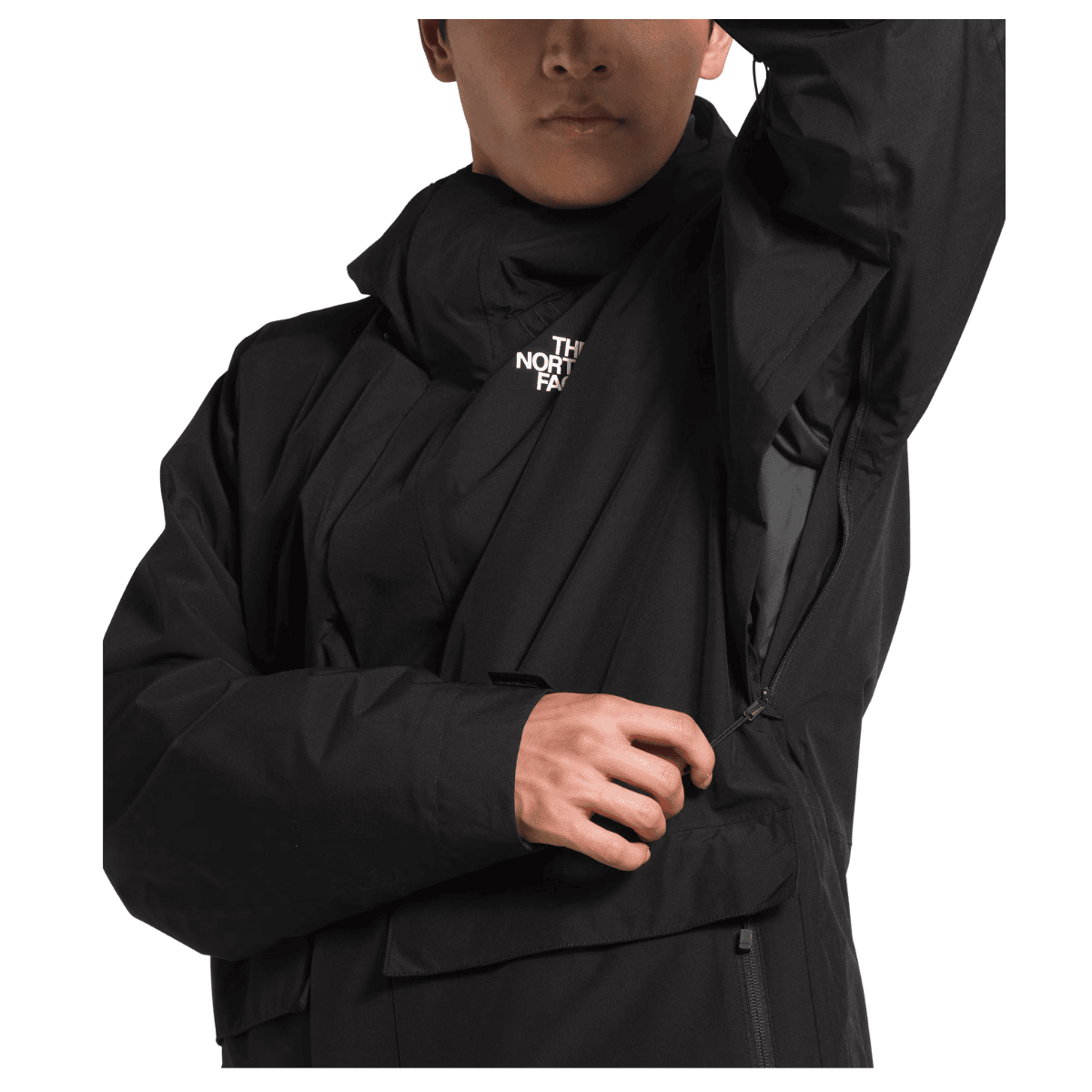 NORTHFACE MEN'S CLEMENT TRICLIMATE 3-IN-1 JACKET - TNF BLACK - SIDE ZIP