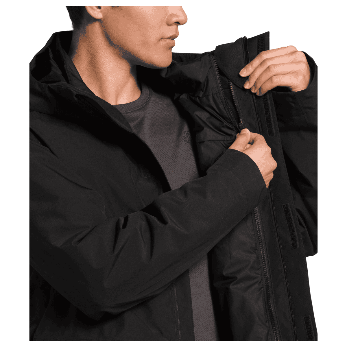 NORTHFACE MEN'S CLEMENT TRICLIMATE 3-IN-1 JACKET - TNF BLACK - INNER ZIP WW