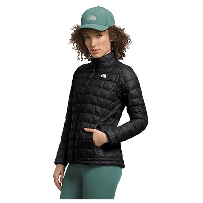 NORTHFACE WOMEN'S THERMOBALL ECO JACKET DWR FINISH - TNF BLACK - FRONT VIEW DIFFERENT ANGLE WW