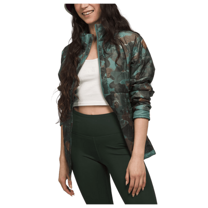 NORTHFACE WOMEN'S CIRCALOFT MOVEMENT JACKET - DARK SAGE CAMO - FRONT VIEW WW