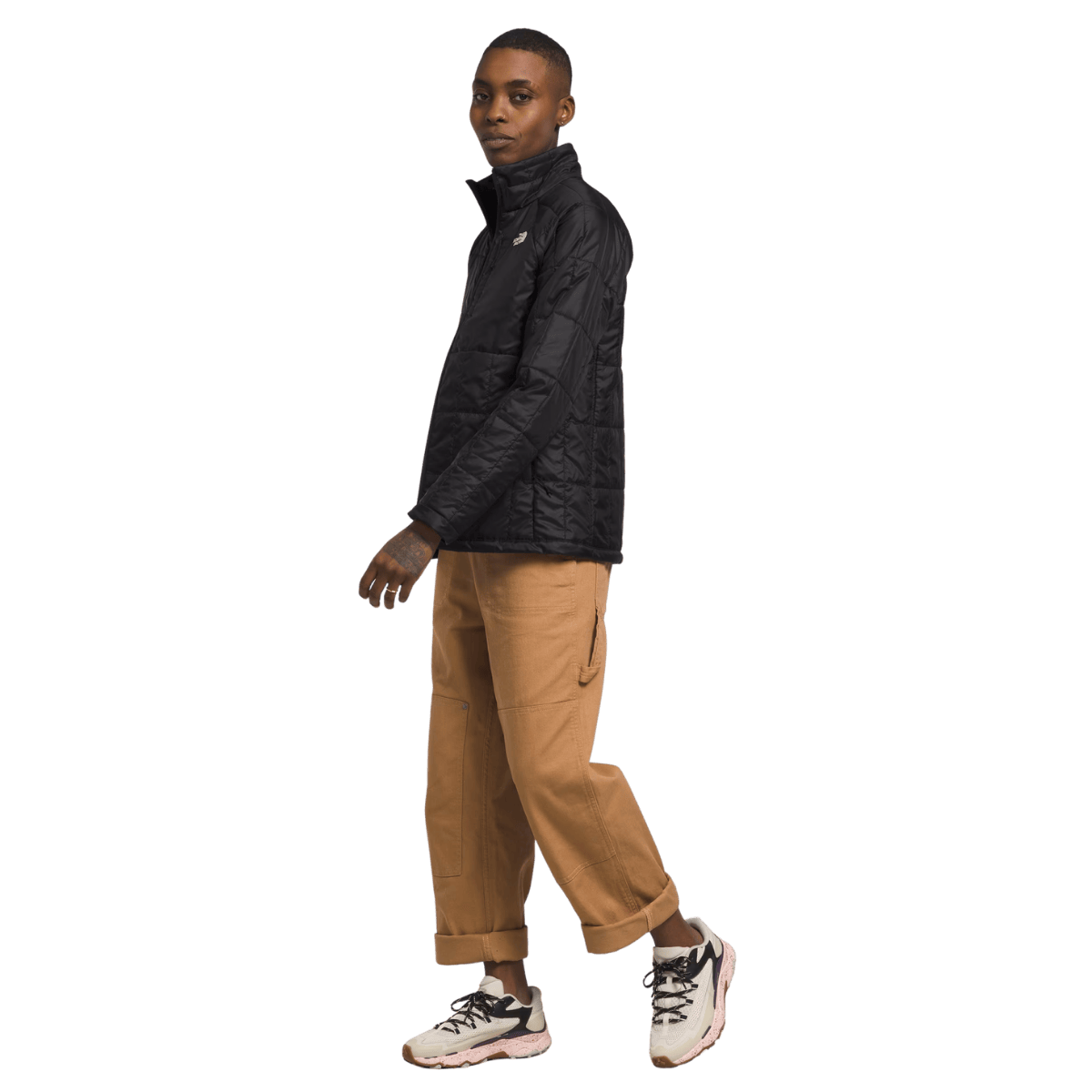 NORTHFACE WOMEN'S CIRCALOFT MOVEMENT JACKET - TNF BLACK -SIDE VIEW WW