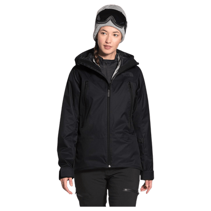 NORTHFACE WOMEN'S CLEMENTINE TRICLIMATE JACKET - BLK/MD GRAY HTHR - FRONT VIEW WW