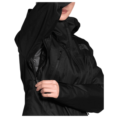 NORTHFACE WOMEN'S CLEMENTINE TRICLIMATE JACKET - BLK/MD GRAY HTHR - OUTER SIDE ZIPPER
