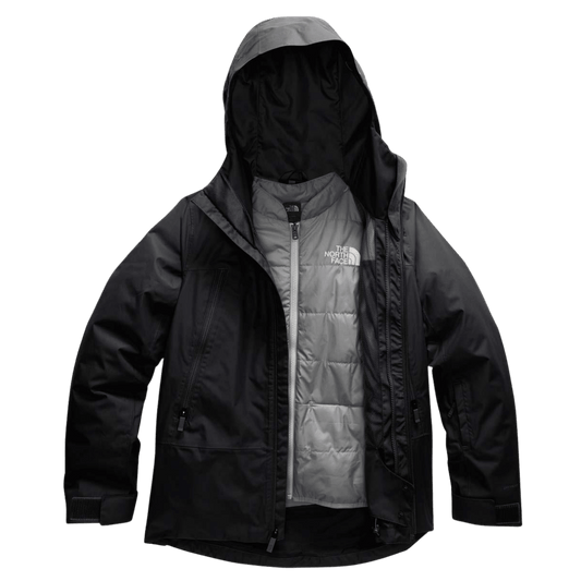 NORTHFACE WOMEN'S CLEMENTINE TRICLIMATE JACKET - BLK/MD GRAY HTHR - FRONT AND INNER