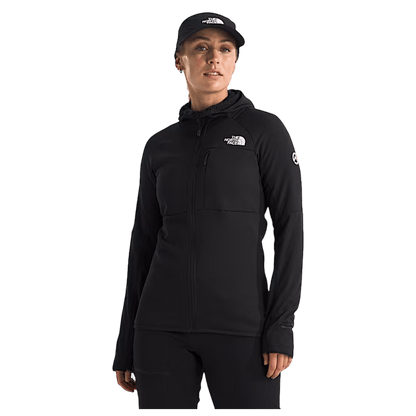 NORTHFACE WOMEN'S SUMMIT FUTUREFLEECE FULL-ZIP HOODIE - TNF BLACK - FRONT VIEW WW