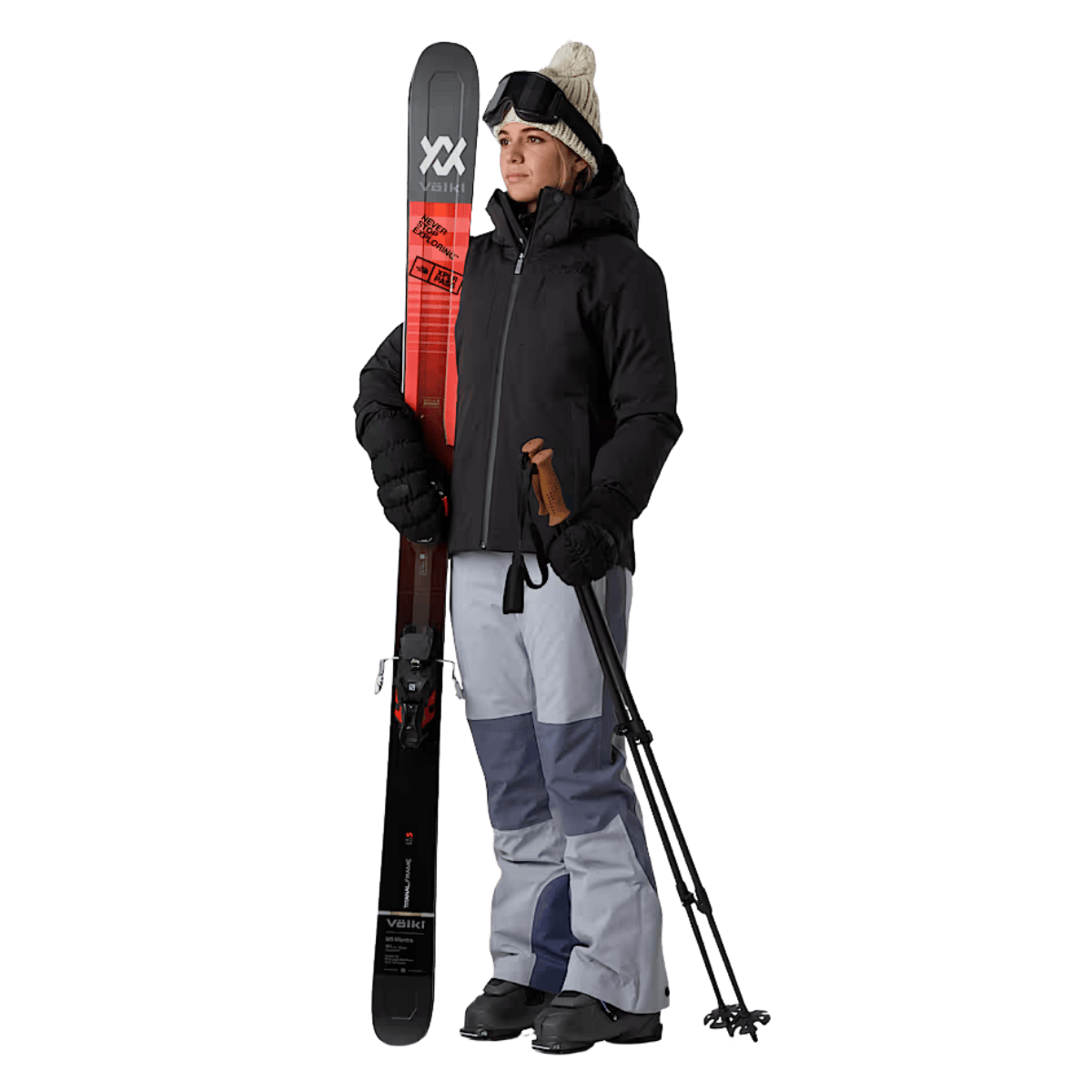 NORTHFACE WOMEN HEATSEEKER LENADO JACKET - TNF BLACK - SIDE FULL VIEW 