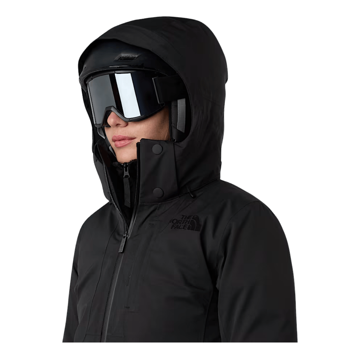 NORTHFACE WOMEN HEATSEEKER LENADO JACKET - TNF BLACK -  HOOD ANGLE
