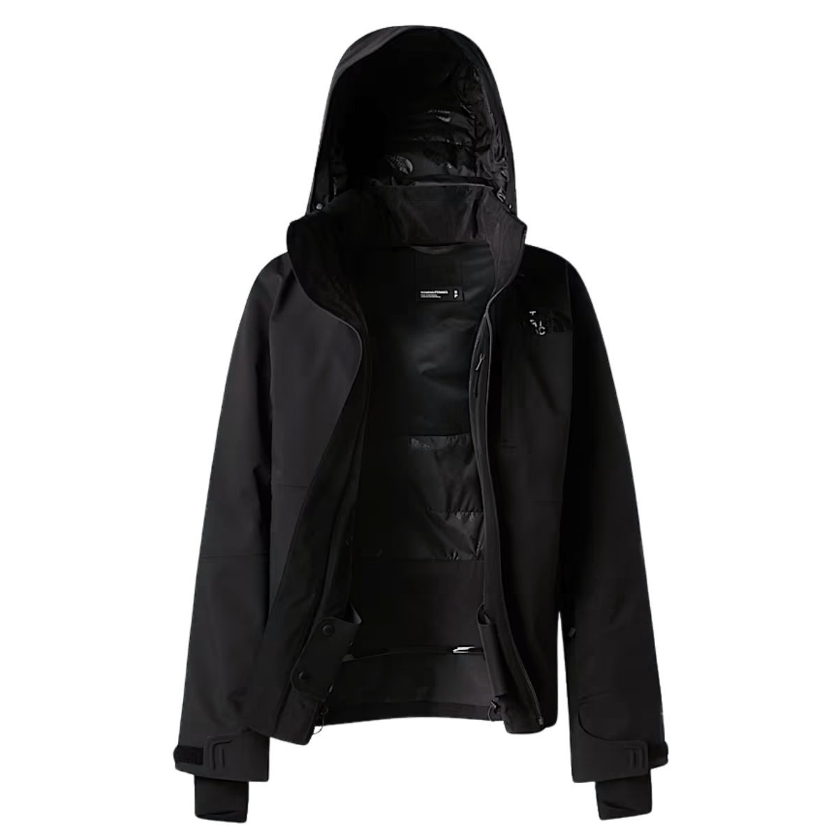 NORTHFACE WOMEN HEATSEEKER LENADO JACKET - TNF BLACK - FRONT IINNER VIEW