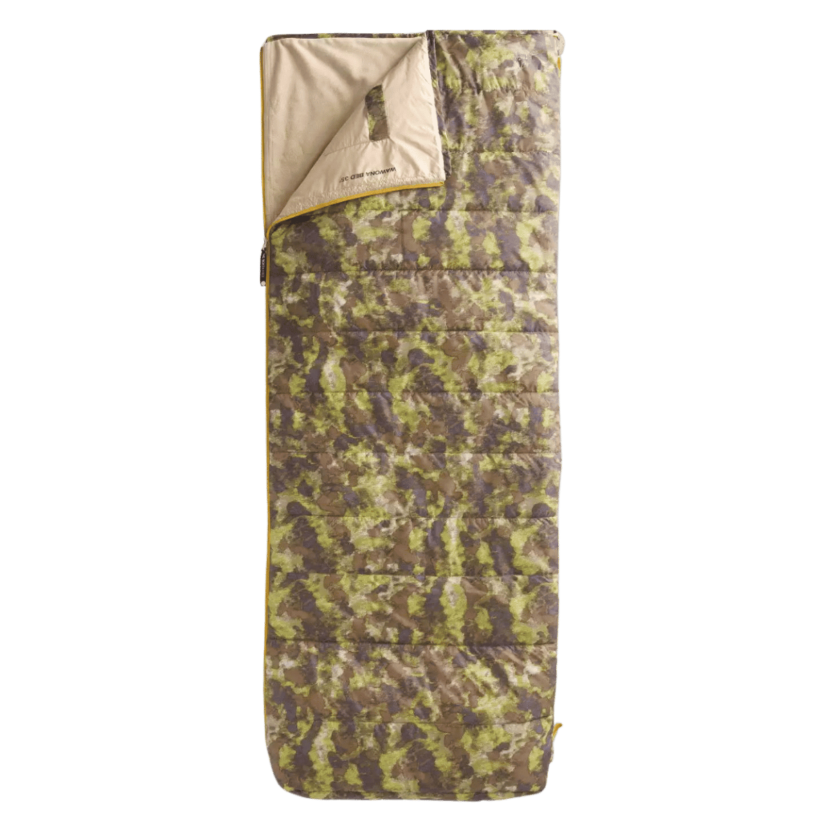 NORTHFACE REGULAR WAWONA BED 35 CAMPING SLEEPING BAG - BRN STIP CAMO PRT - MAIN IMAGE